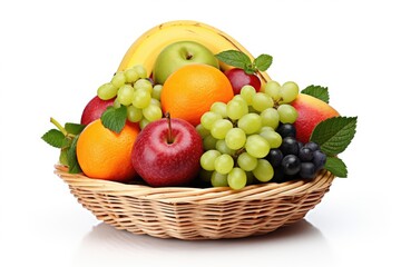 White isolated fruit basket