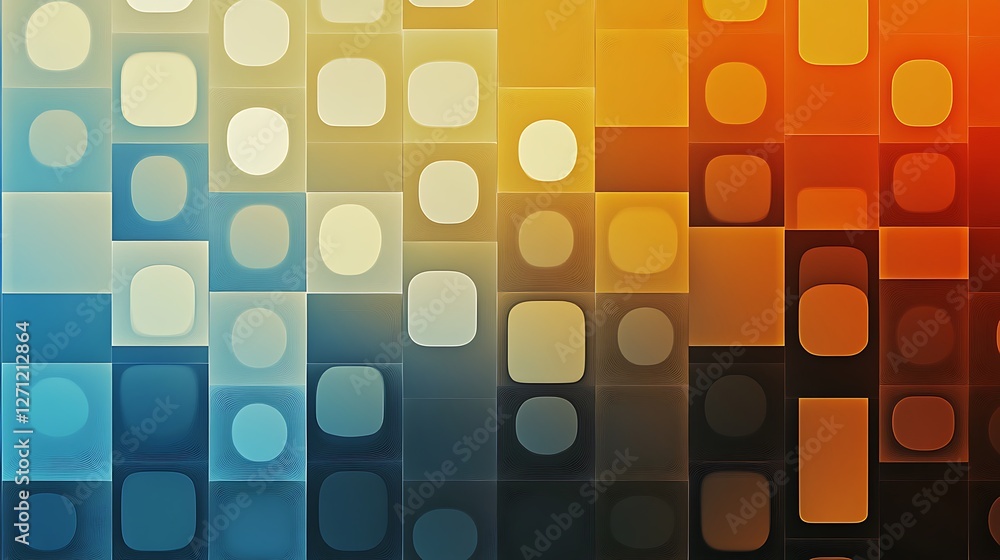 Poster abstract colorful grid pattern with rounded squares