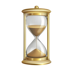 golden hourglass with flowing sand, symbolizing passage of time and patience