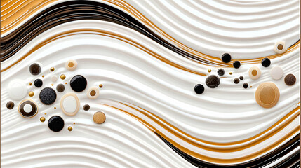 Abstract Boho Wave Design with Pale Orange Tones