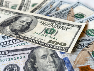Dolar, amerykańskie banknoty, amerykańska waluta, gotówka. Dollar, American banknotes, American currency, cash. 