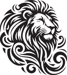 sketch of a tribal lion tattoo. lion king logo. vector drawing graceful and graceful king of beasts lion