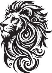 sketch of a tribal lion tattoo. lion king logo. vector drawing graceful and graceful king of beasts lion