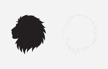 Lion head vector art Illustration Isolated on white background
