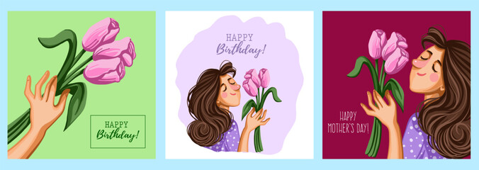 Set of greeting card templates 