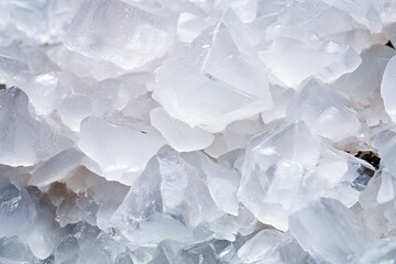 Obraz premium Zoomed in view of sea salt crystals isolated on white background