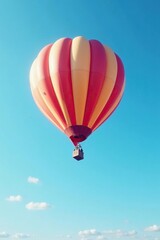 Naklejka premium A solitary balloon drifts lazily through clear blue skies, light, balloons
