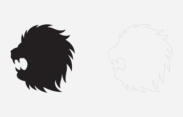 Lion head vector art Illustration Isolated on white background
