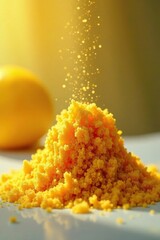 Azucarero sosteniendo un balde de az?car granulada, arroz