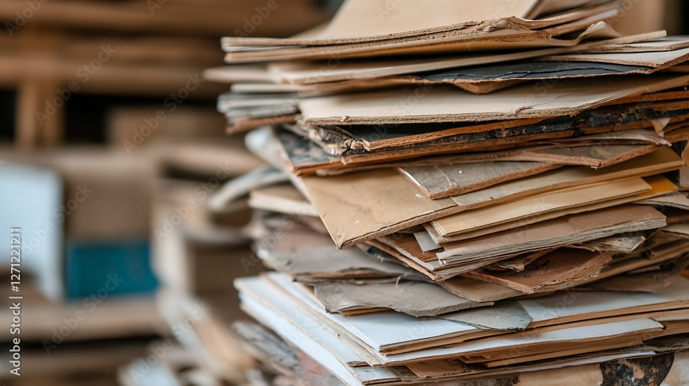 Aufkleber large collection of assorted papers stacked in a disorganized manner : generative ai