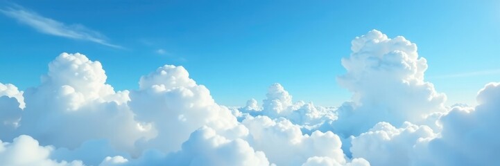 Cloudy sky with wispy white clouds drifting lazily across blue heavens, cloud, soft