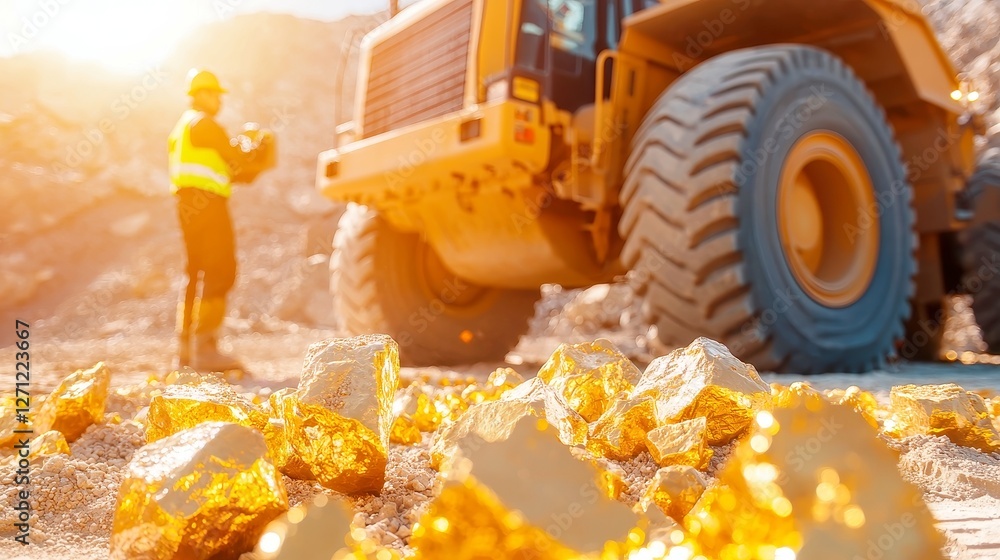 Poster heavy equipment operator in construction, skillfully navigating machinery, prioritizing safety, enha