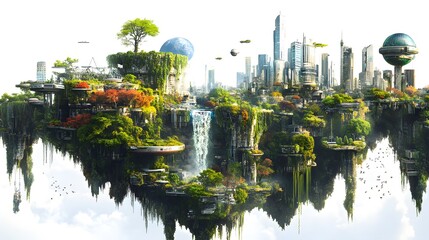 Fototapeta premium Futuristic Colorful Fantasy Landscape