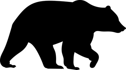 bear walking black silhouette vector