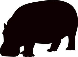 rhino black silhouette vector