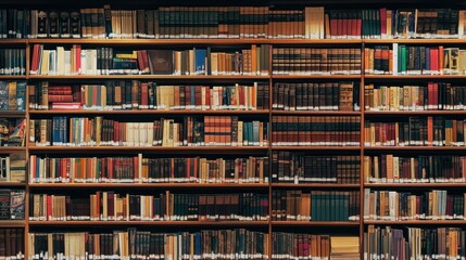Extensive Collection of Books in a Library