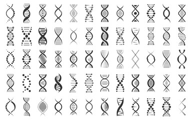 Set of dna icons. DNA icons collection