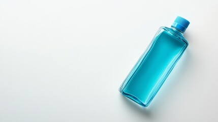 Camping Soap Bottle on White Background with Vibrant Blue Liquid