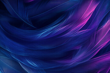 Obraz premium Elegant Blue and Purple Feathers with Soft Lighting and Abstract Texture