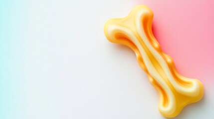 Chew Toy on Colorful Gradient Background Top View with Copy Space