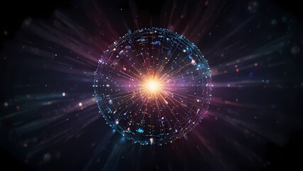 Fototapeta premium Abstract blue light background with stars and glowing energy in a cosmic design