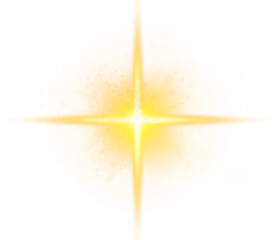 Golden Light starburst isolated on a transparent background