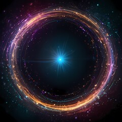 Obraz premium Abstract blue light background with stars and glowing energy in a cosmic design