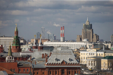 Fototapeta premium view of the city hall in moscow