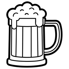 Simple Line Drawing of a Beer Mug