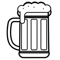 Simple Line Drawing of a Beer Mug