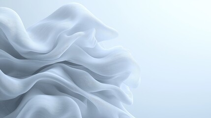 Obraz premium Abstract draped white fabric, smooth folds. Possible use for fashion or textile design