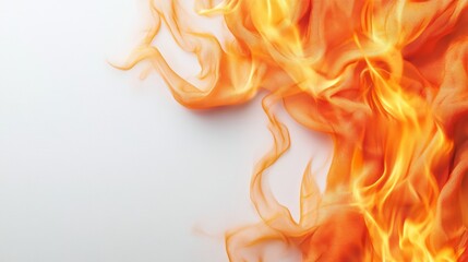 Fire Safety Blanket with Flames on White Background Top View