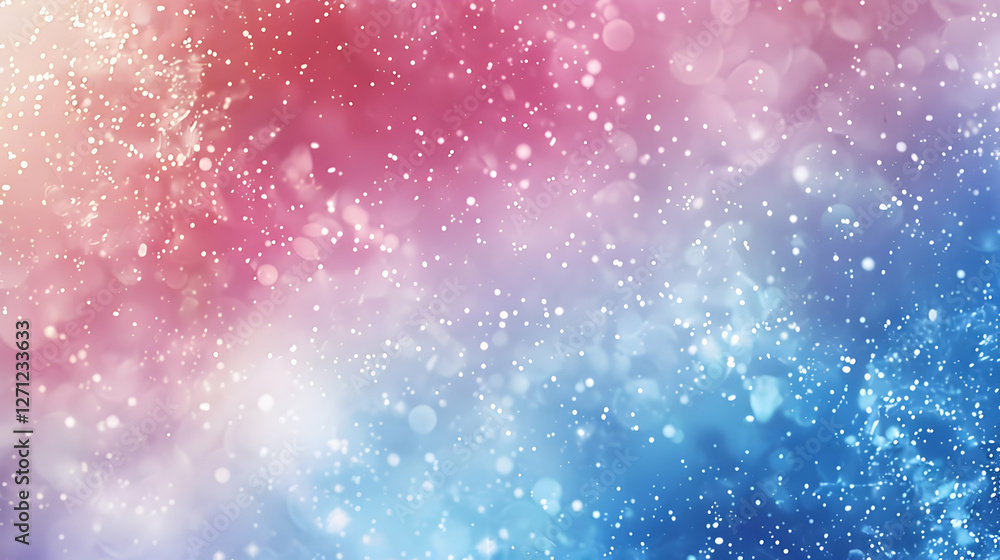 Poster abstract background with soft bokeh lights in pink and blue hues creating a dreamy atmosphere