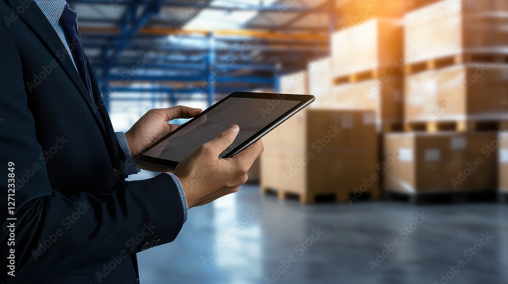 Poster managing inventory efficiently with technology in warehousing