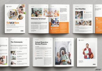 School Education Brochure Template Design Layout