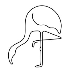 one line flamingo