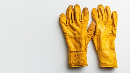 Gardening Gloves on a White Background with Soil Smudges