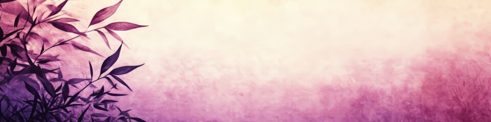 Soft Pink, Lavender, and White Ombre Violet Purple Background with Delicate Outlined Flower Drawing