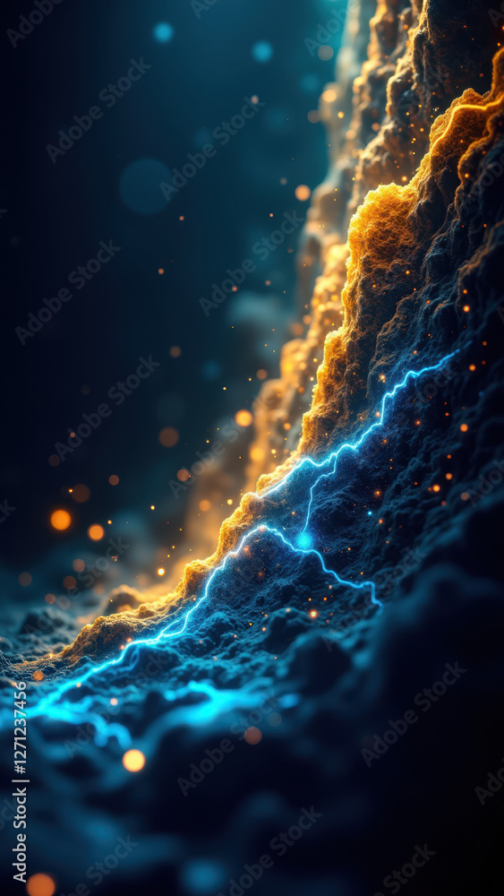 Aufkleber image depicts a digital representation of a rising graph with an abstract background, symbolizing up