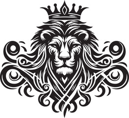 sketch of a tribal lion tattoo. lion king logo. vector drawing graceful and graceful king of beasts lion © GrafisiaStudio