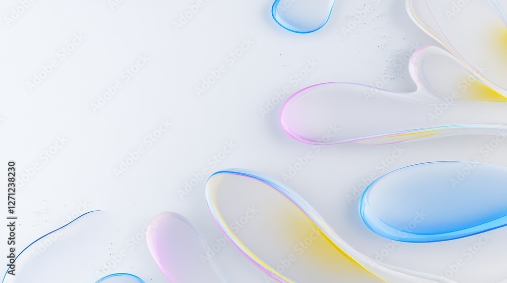 Poster fluid abstract background with pastel color waves and gradient curves design