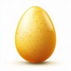 Realistic illustration of a bright yellow egg with smooth shading, subtle texture, and a glossy, three-dimensional appearance on a clean white background.