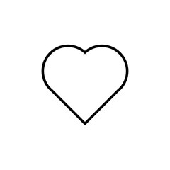 Black Heart outline icon vector design. Heart shape stroke drawing isolated on white 