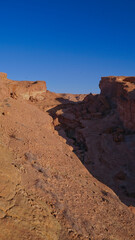 Fototapeta premium Lo spettacolare Canyon di Djebel Sidi Bouhlel dove sono state girate alcune scene di Guerre Stellari, nella provincia di Tozeur, Tunisia