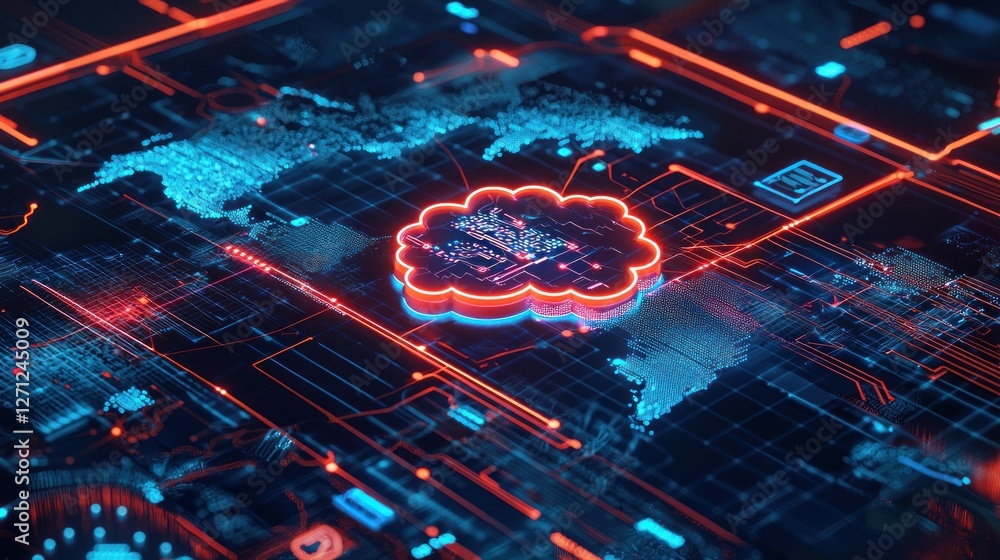 Poster global cloud computing network: a futuristic digital landscape