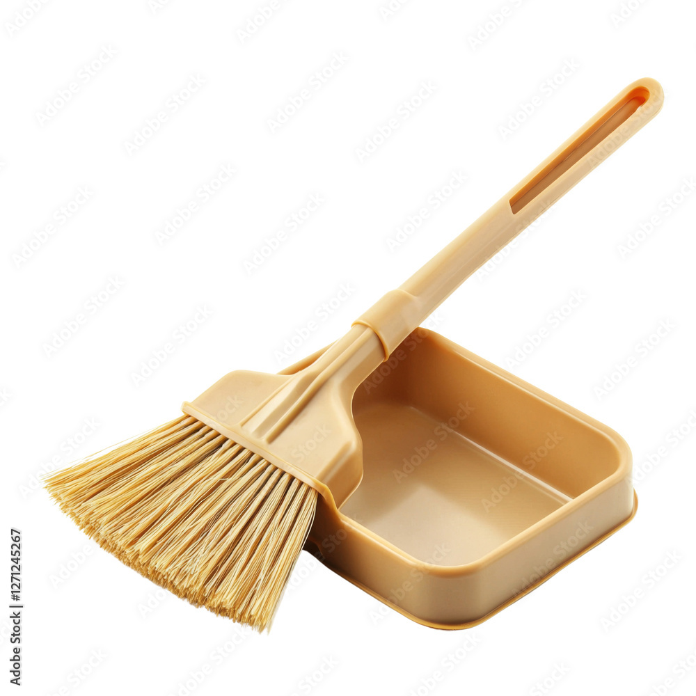 Poster broom and dustpan set for efficient cleaning, featuring sturdy handle and soft bristles for easy swe