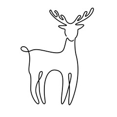 line art christmas deer