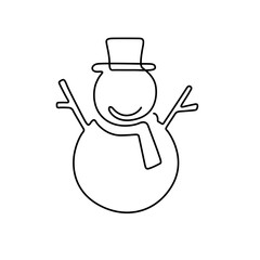 one line snowman