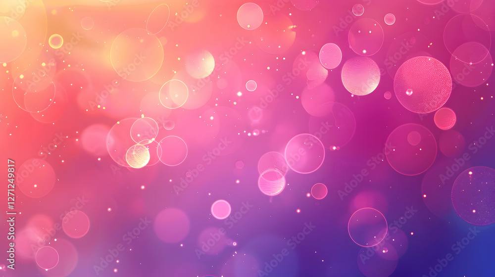 Poster Abstract colorful background with soft bokeh lights creating a dreamy atmosphere