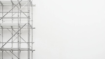 Scaffolding Structure on White Background Top View for Design Mockup